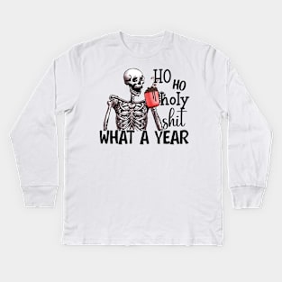 Ho Ho Holy Shit What A Year 2020 Kids Long Sleeve T-Shirt